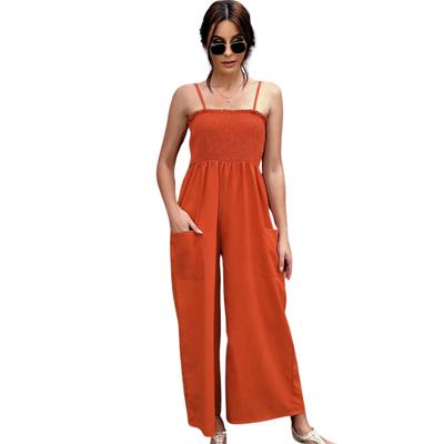 Sommerlicher Damen Jumpsuit mit Spaghettiträgern im Vintage-Stil - RetroLuft