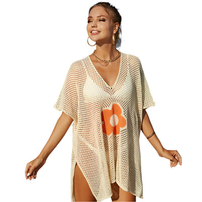 Tessa – Offene gehäkelte Strandkleid in Plus Size Brasilianisches Mini-Cover-Up