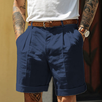 Stilvolle Leinen-Baumwoll-Herren Shorts – Mailand